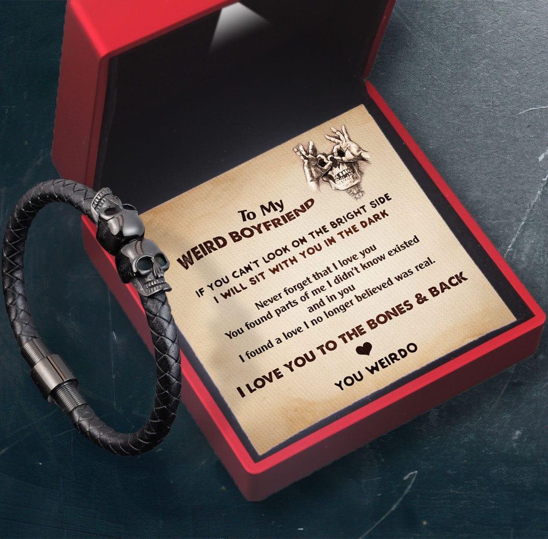 Skull Cuff Bracelet - Skull - To My Boyfriend - I Love You To The Bones & Back - Gbbh12003