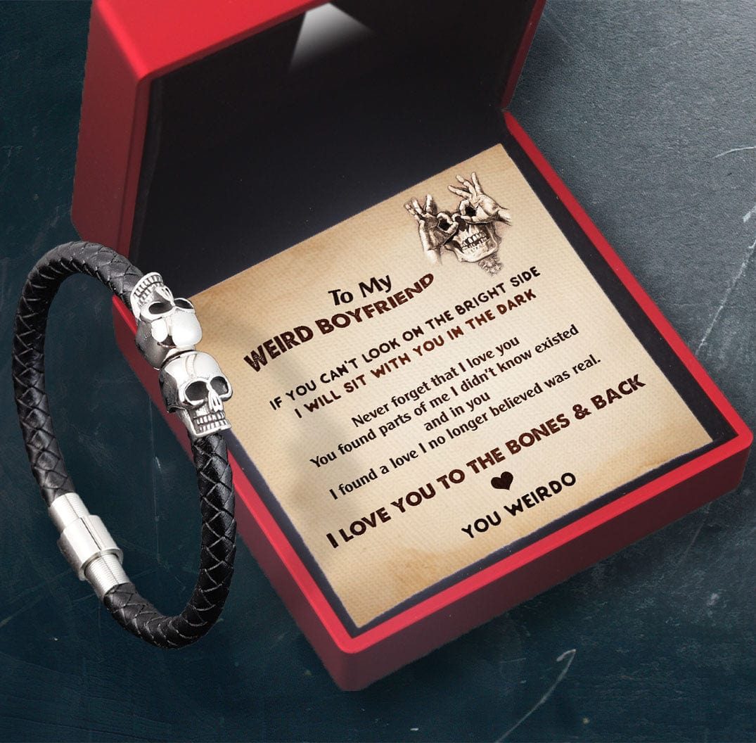Skull Cuff Bracelet - Skull - To My Boyfriend - I Love You To The Bones & Back - Gbbh12003