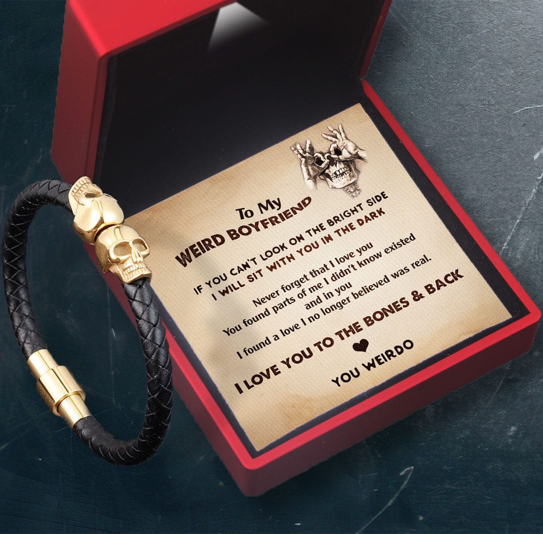 Skull Cuff Bracelet - Skull - To My Boyfriend - I Love You To The Bones & Back - Gbbh12003