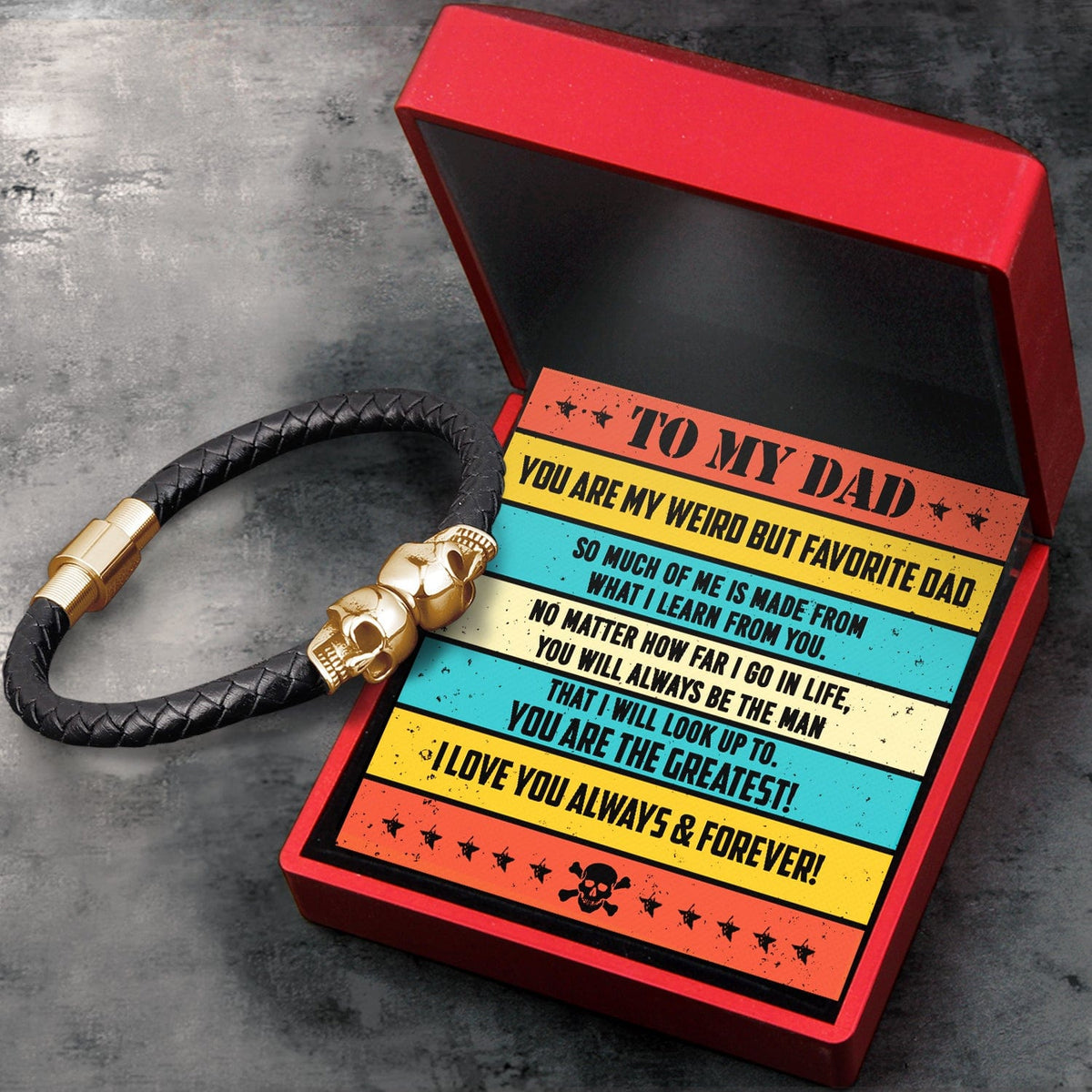 Skull Cuff Bracelet - Skull - To My Dad - A Part Of You In My Heart - Gbbh18019