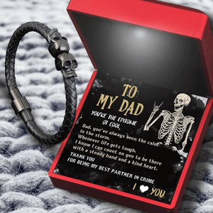 Skull Cuff Bracelet - Skull - To My Dad - Thank You For Being My Best Partner In Crime - Gbbh18021