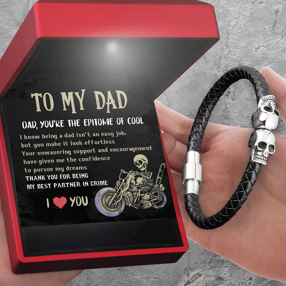 Skull Cuff Bracelet - Skull - To My Dad - You're The Epitome Of Cool - Gbbh18022