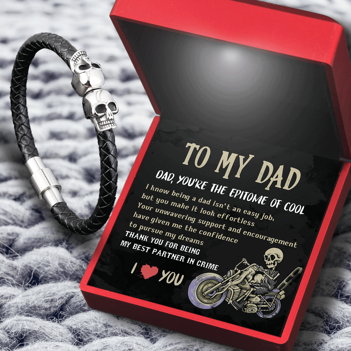Skull Cuff Bracelet - Skull - To My Dad - You're The Epitome Of Cool - Gbbh18022