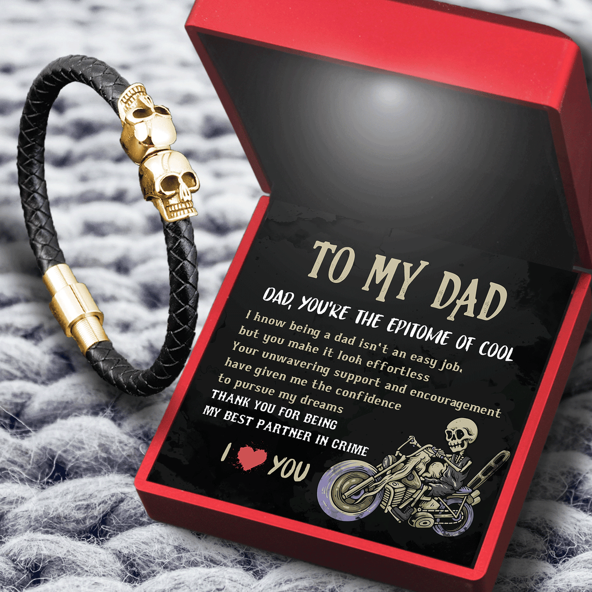 Skull Cuff Bracelet - Skull - To My Dad - You're The Epitome Of Cool - Gbbh18022