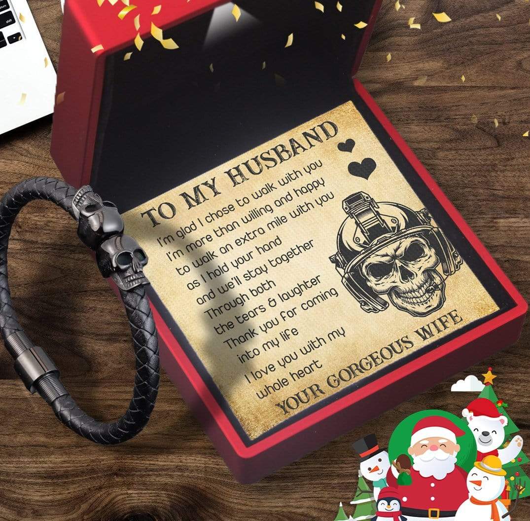 Skull Cuff Bracelet - Skull - To My Husband - I Love You With My Whole Heart - Gbbh14002