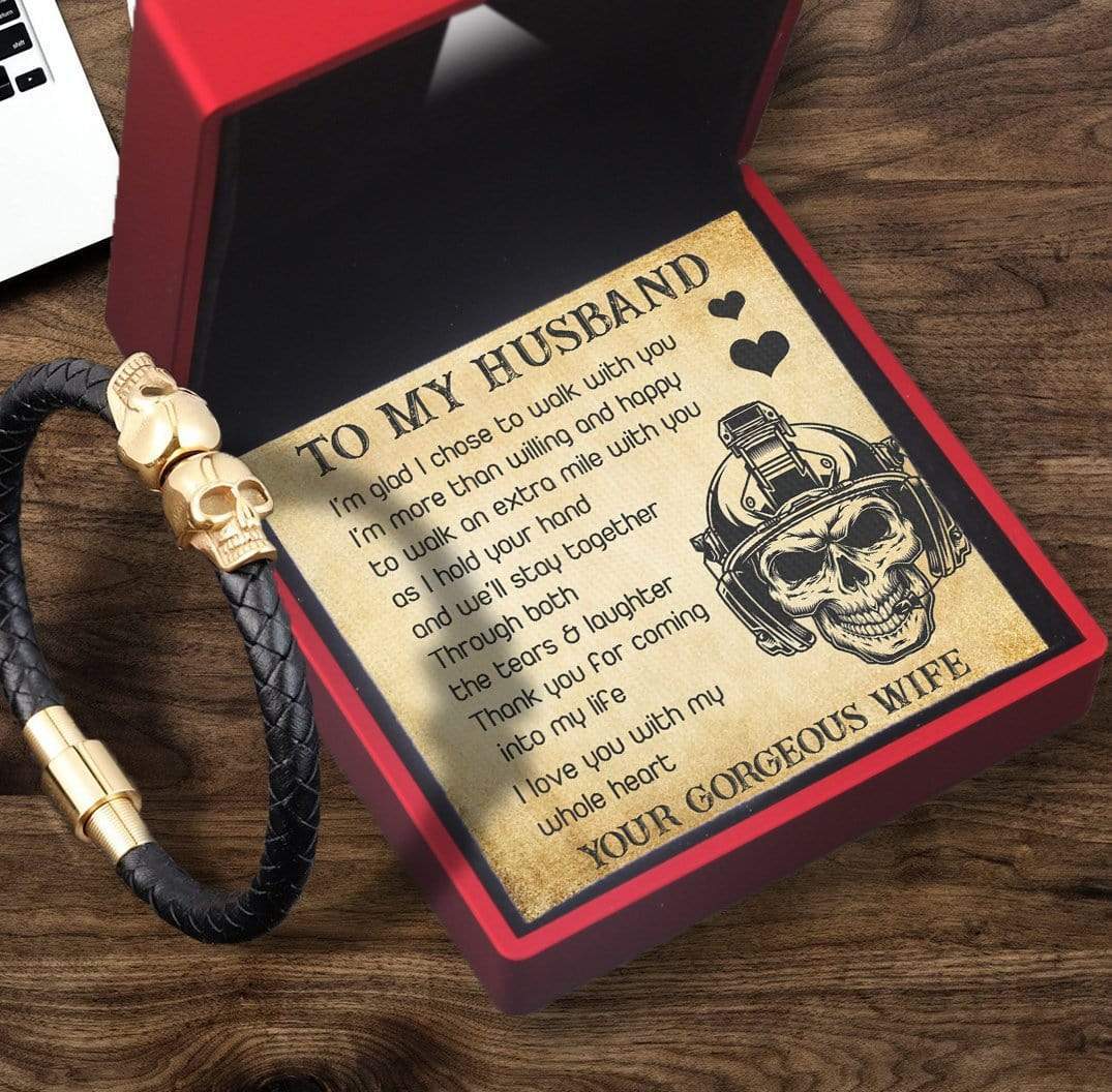 Skull Cuff Bracelet - Skull - To My Husband - I Love You With My Whole Heart - Gbbh14002