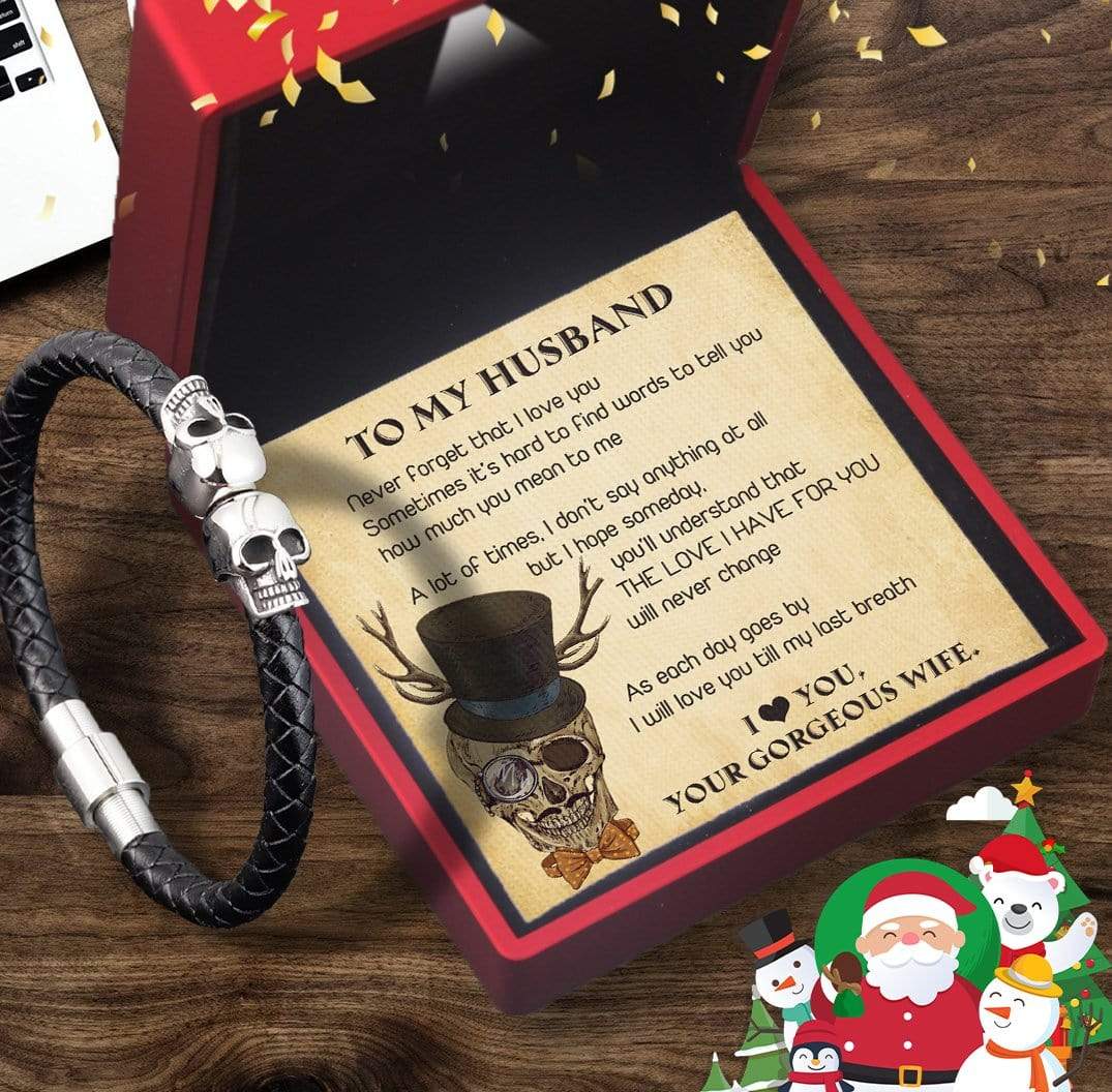 Skull Cuff Bracelet - Skull - To My Husband - I Will Love You Then - Gbbh14001