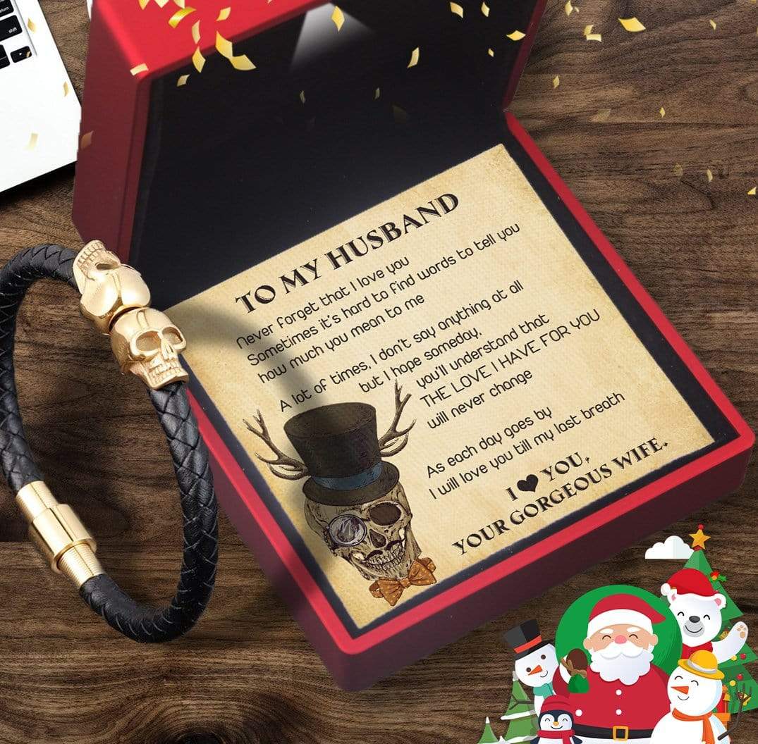 Skull Cuff Bracelet - Skull - To My Husband - I Will Love You Then - Gbbh14001