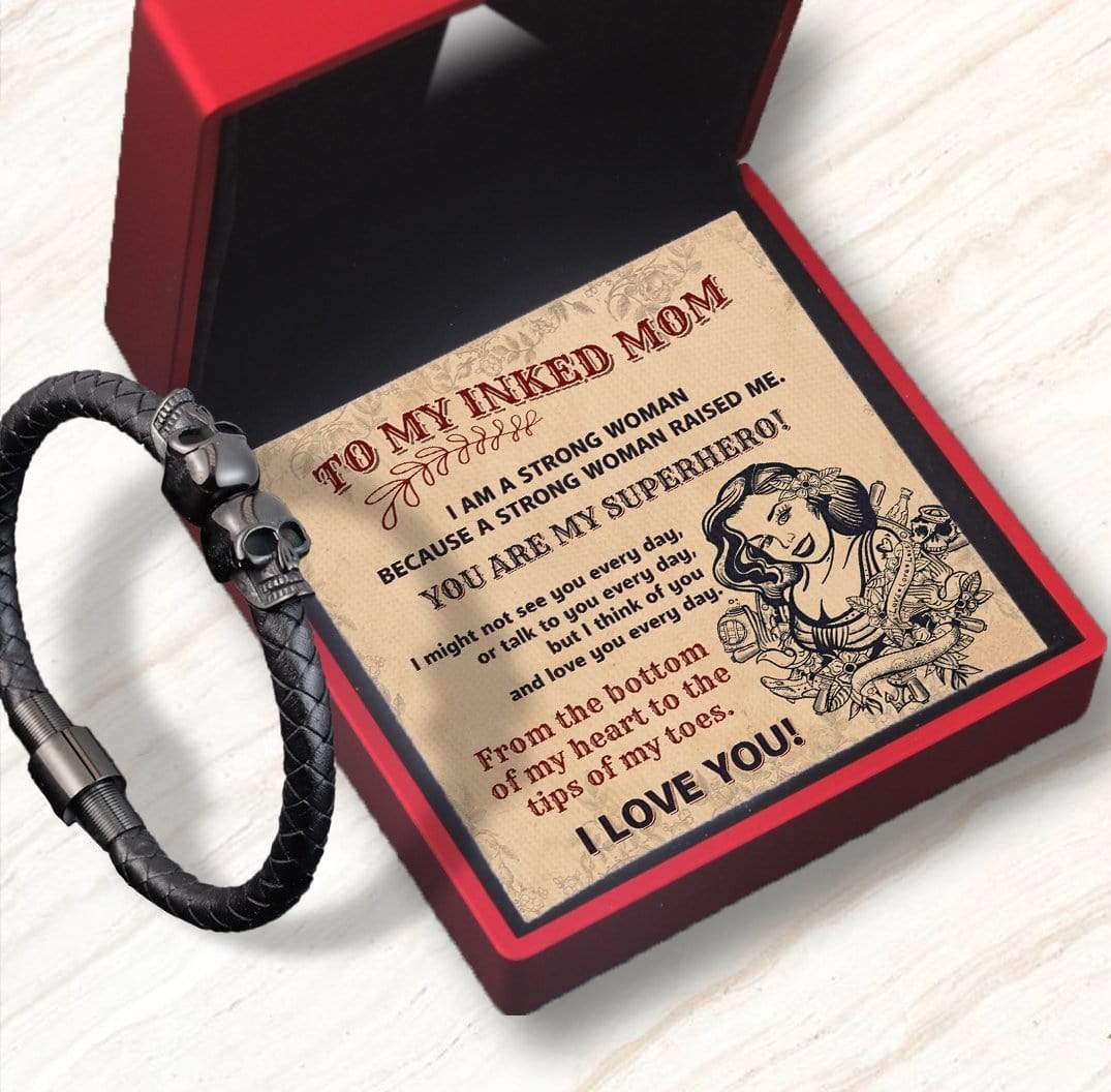 Skull Cuff Bracelet - Skull - To My Inked Mom - I Love You - Gbbh19001