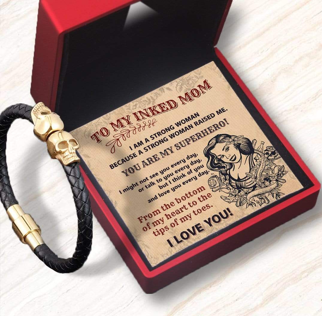 Skull Cuff Bracelet - Skull - To My Inked Mom - I Love You - Gbbh19001