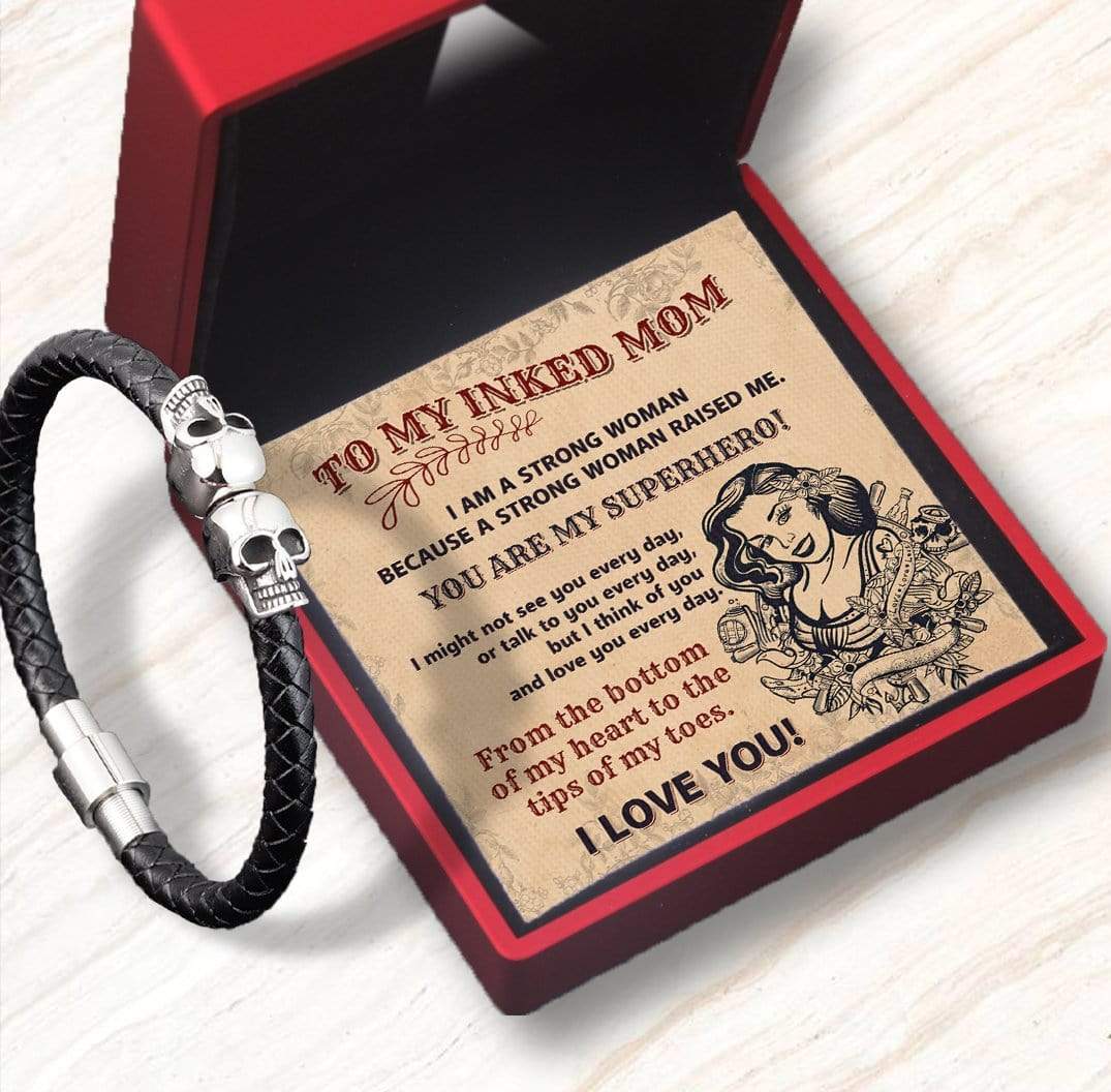 Skull Cuff Bracelet - Skull - To My Inked Mom - I Love You - Gbbh19001