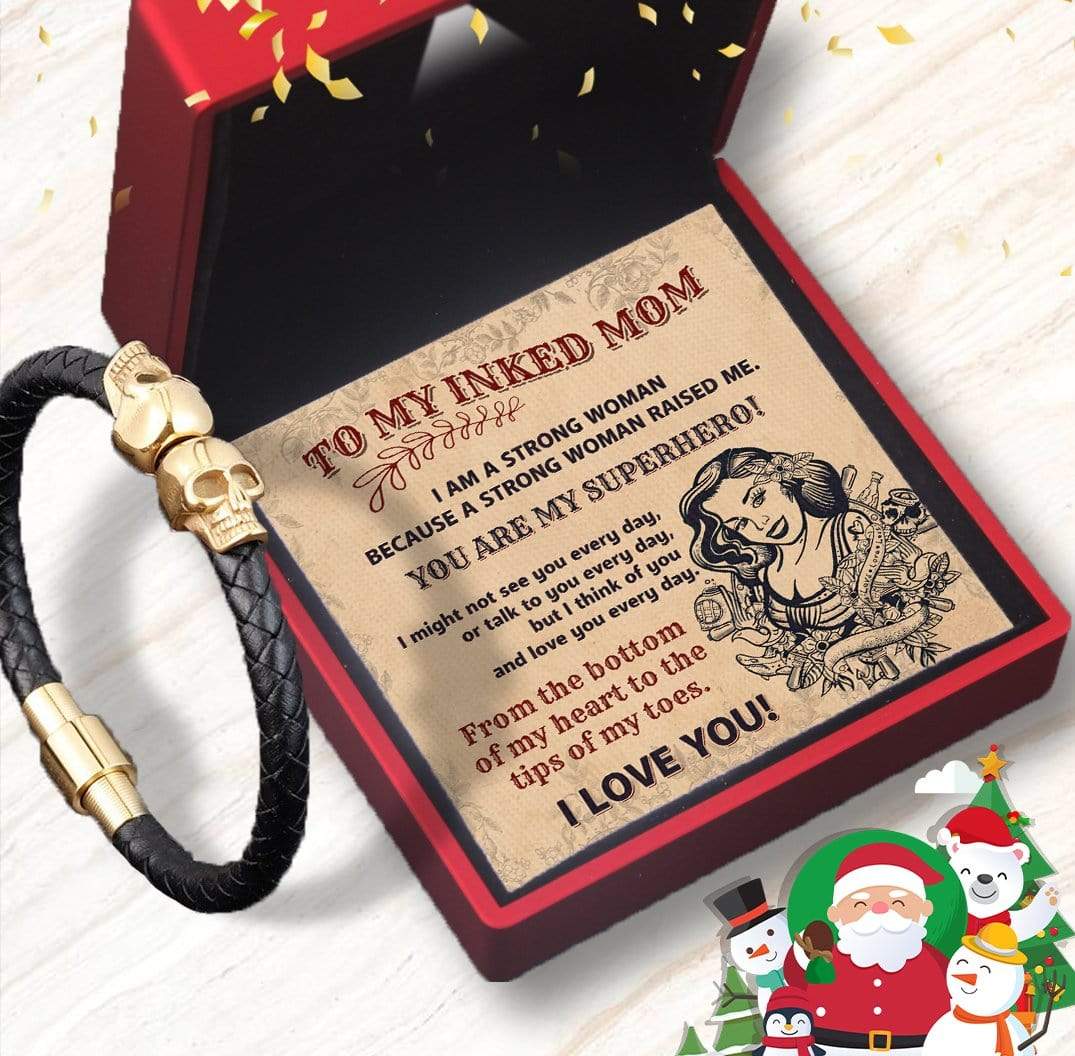 Skull Cuff Bracelet - Skull - To My Inked Mom - I Love You - Gbbh19001