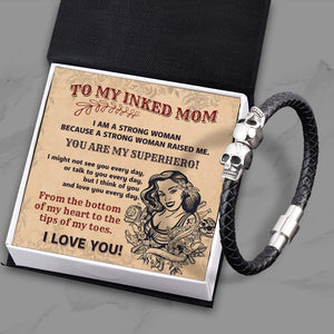 Skull Cuff Bracelet - Skull - To My Inked Mom - I Love You - Gbbh19001