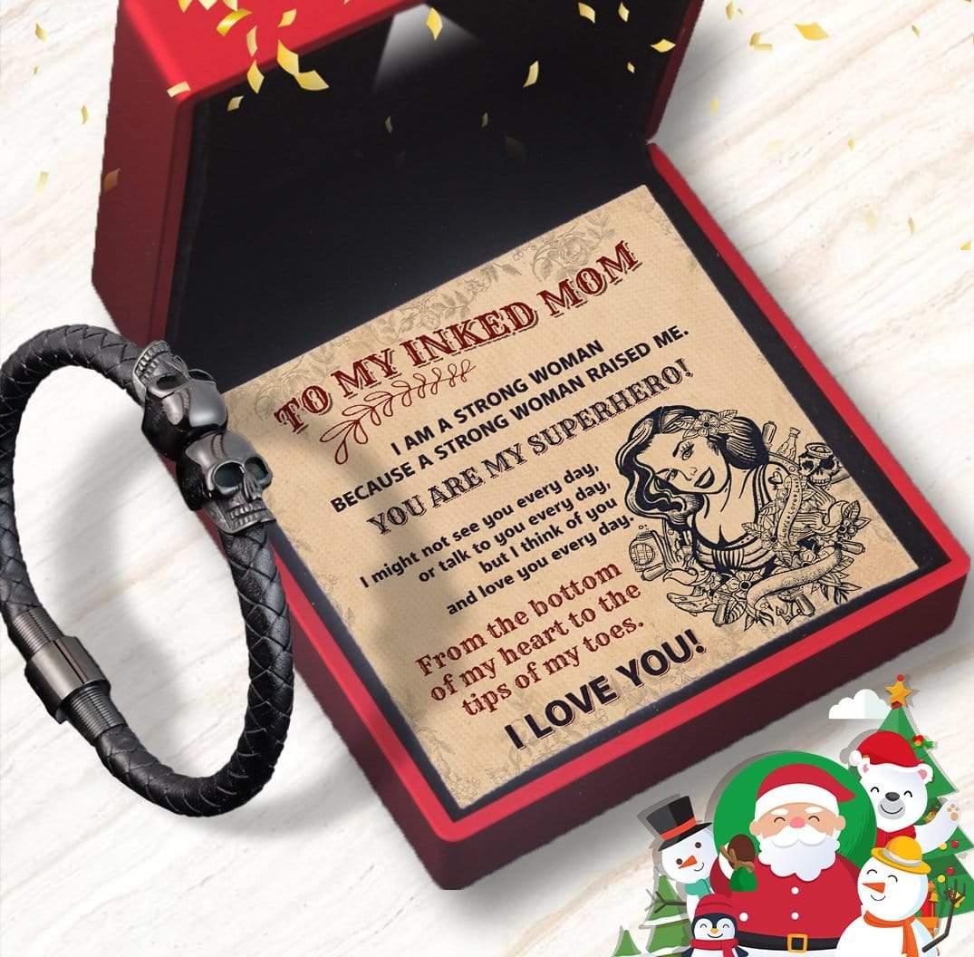 Skull Cuff Bracelet - Skull - To My Inked Mom - I Love You - Gbbh19001