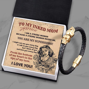 Skull Cuff Bracelet - Skull - To My Inked Mom - I Love You - Gbbh19001
