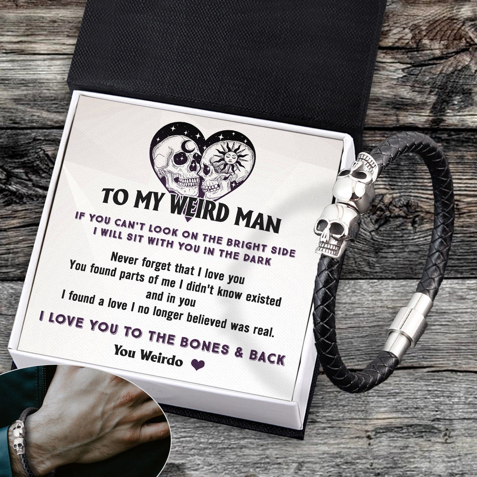 Skull Cuff Bracelet - Skull - To My Man - I Love You To The Bones & Back - Gbbh26026