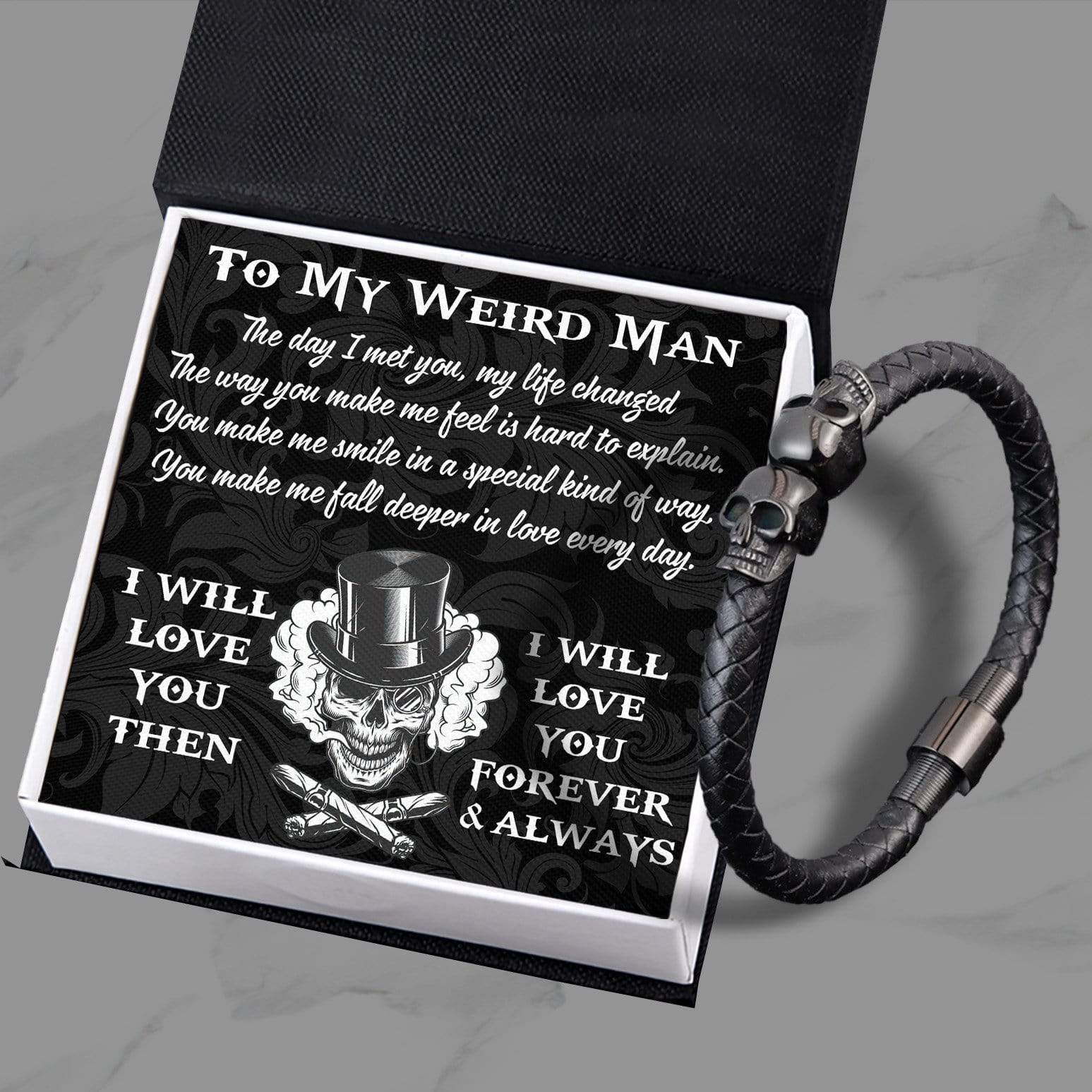 Skull Cuff Bracelet - Skull - To My Man - I Will Love You Then - Gbbh26003