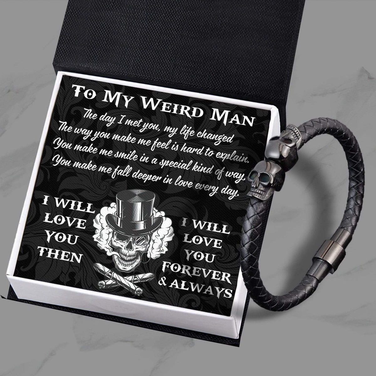 Skull Cuff Bracelet - Skull - To My Man - I Will Love You Then - Gbbh26003