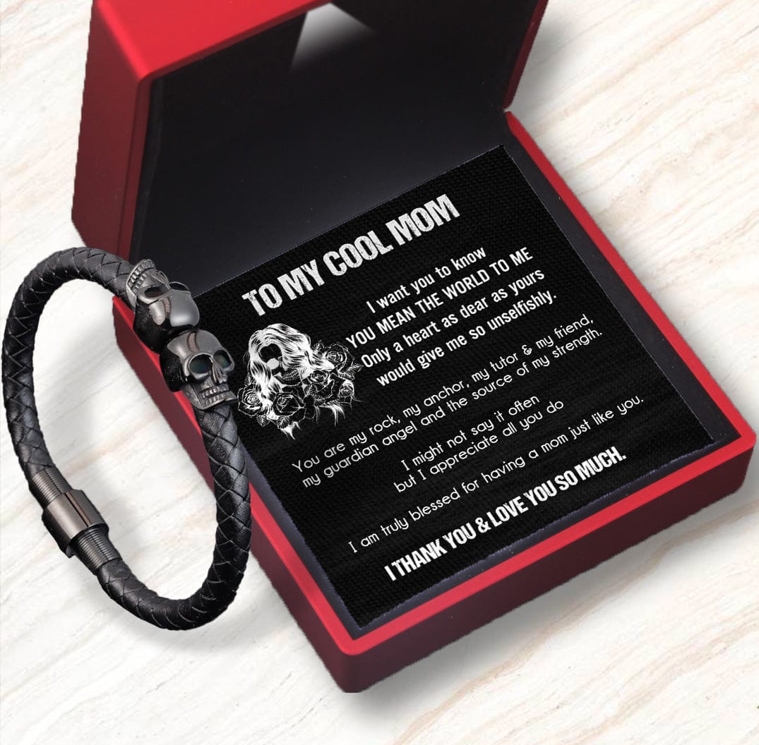 Skull Cuff Bracelet - Skull - To My Mom - I Thank You & Love You So Much - Gbbh19004