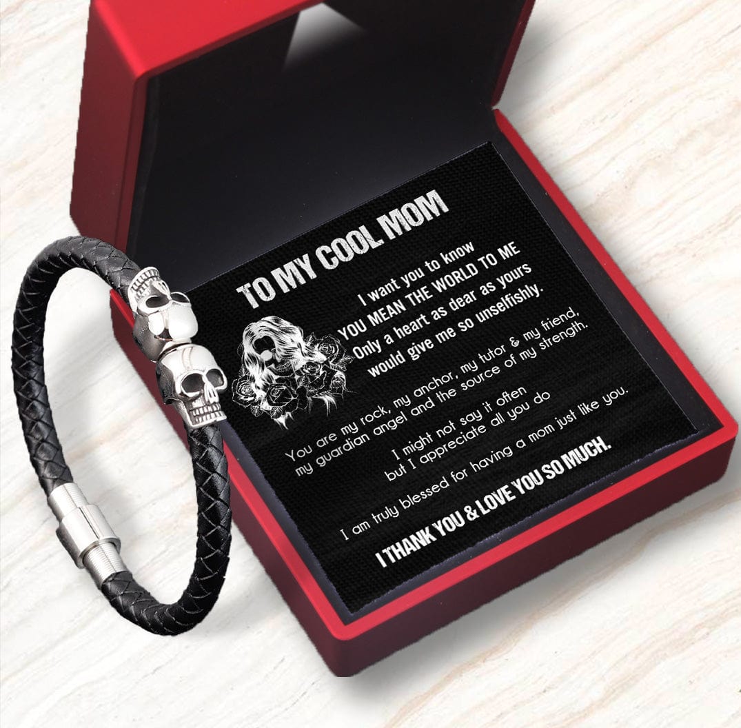 Skull Cuff Bracelet - Skull - To My Mom - I Thank You & Love You So Much - Gbbh19004