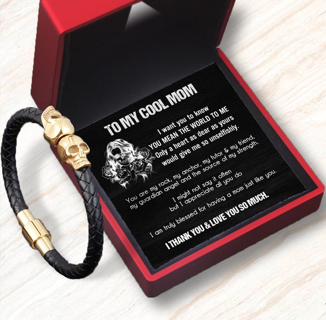 Skull Cuff Bracelet - Skull - To My Mom - I Thank You & Love You So Much - Gbbh19004