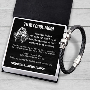 Skull Cuff Bracelet - Skull - To My Mom - I Thank You & Love You So Much - Gbbh19004