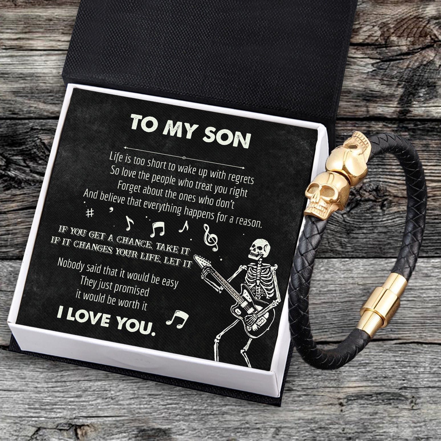 Skull Cuff Bracelet - Skull - To My Son - I Love You - Gbbh16006