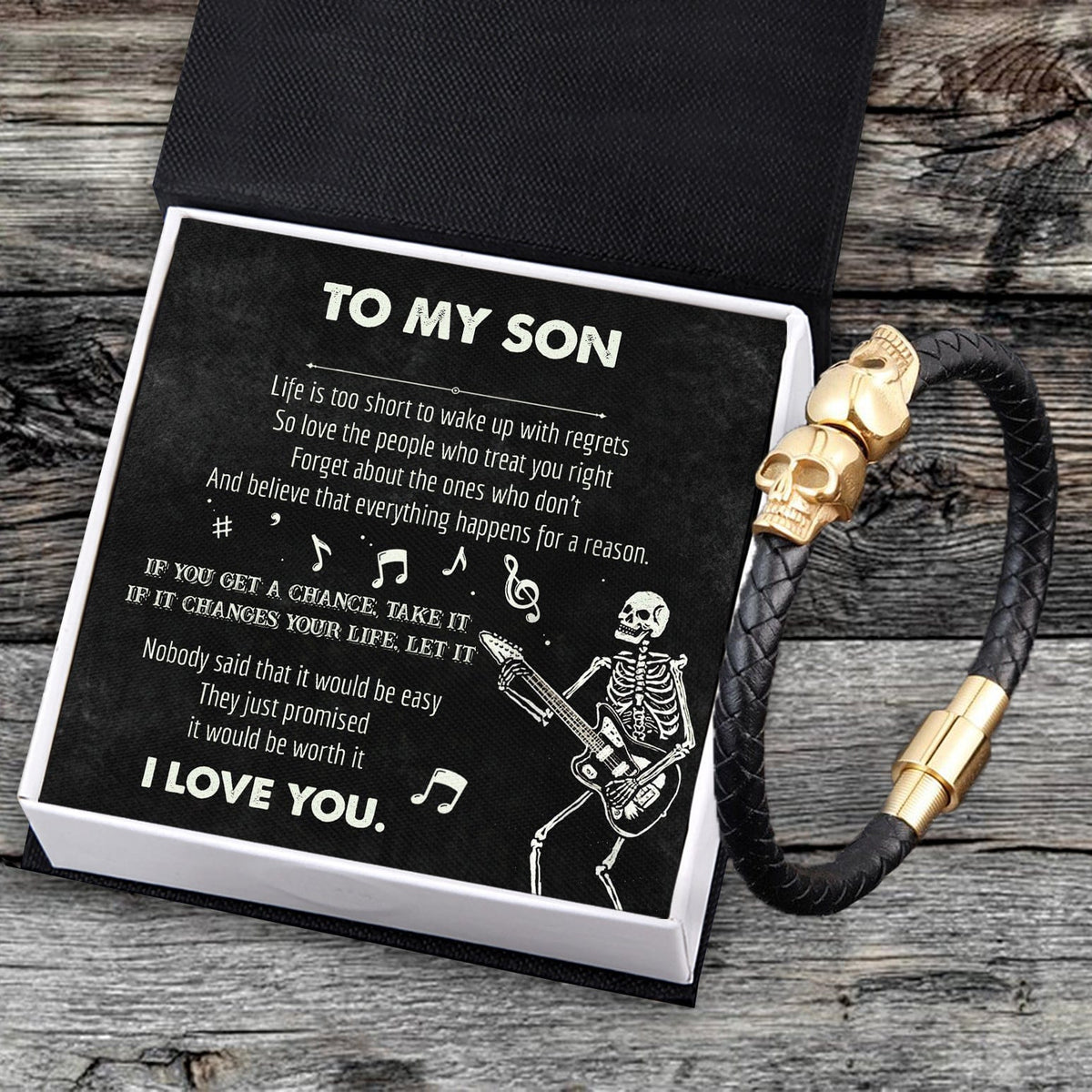 Skull Cuff Bracelet - Skull - To My Son - I Love You - Gbbh16006