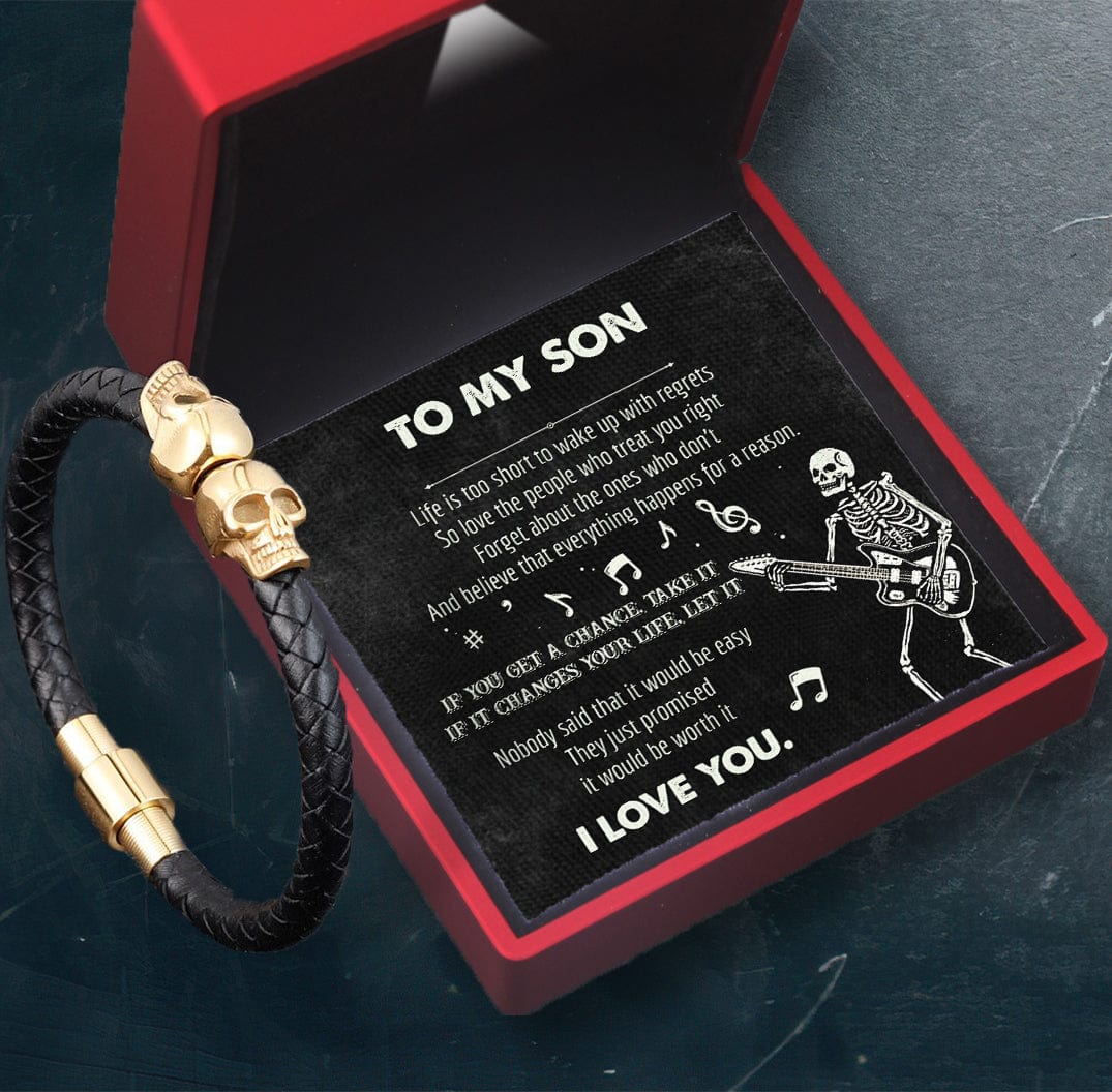 Skull Cuff Bracelet - Skull - To My Son - I Love You - Gbbh16006