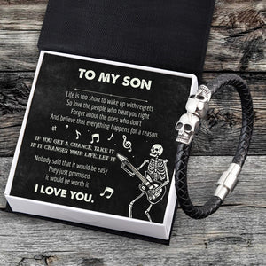 Skull Cuff Bracelet - Skull - To My Son - I Love You - Gbbh16006