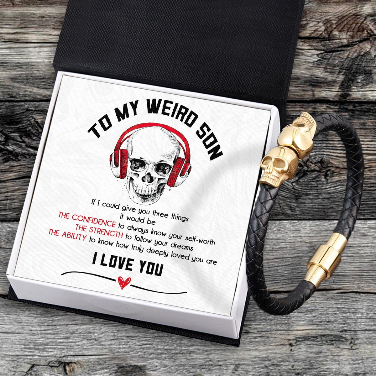 Skull Cuff Bracelet - Skull - To My Son - I Love You - Gbbh26014