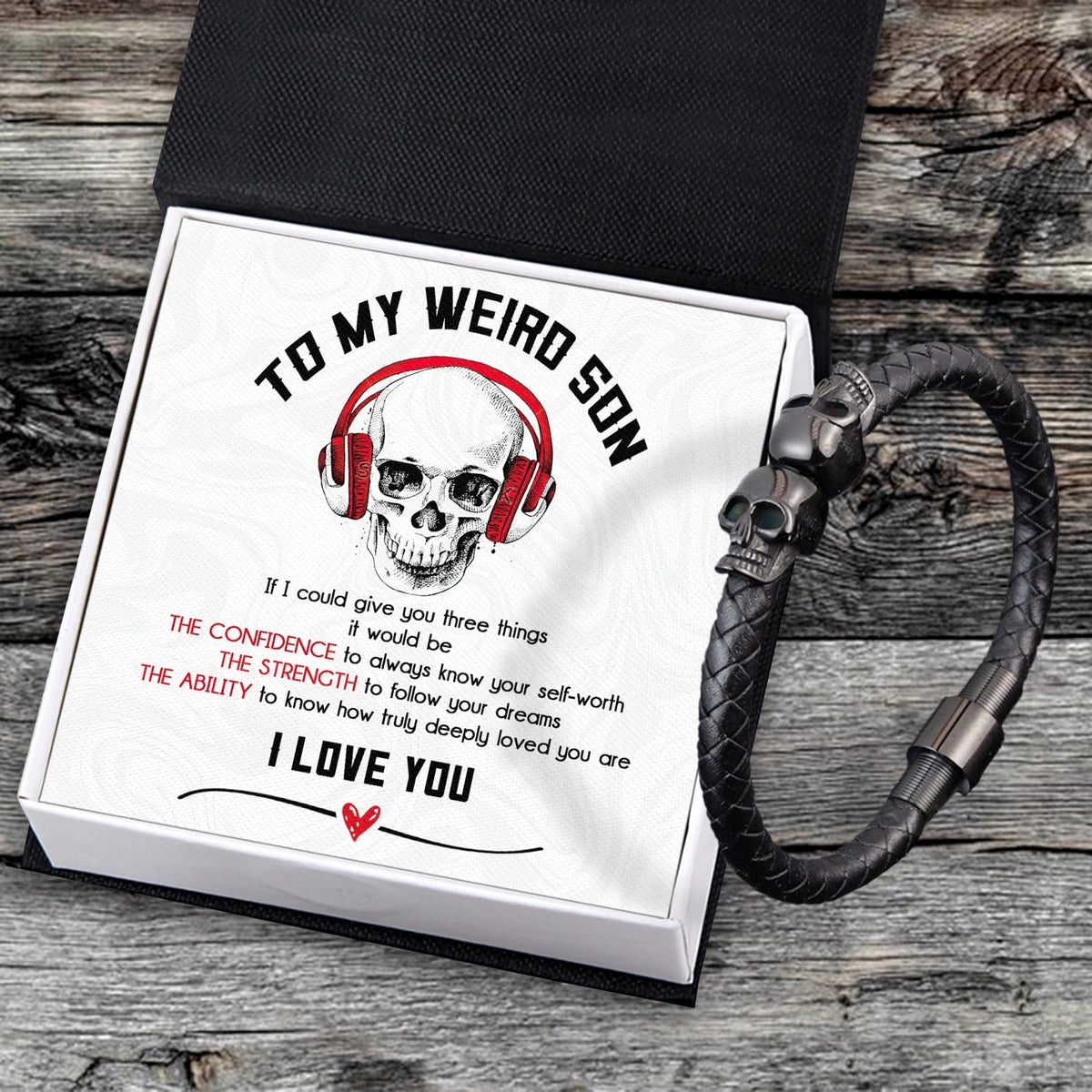 Skull Cuff Bracelet - Skull - To My Son - I Love You - Gbbh26014