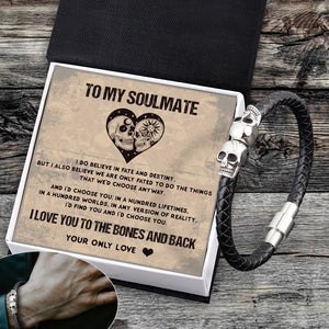 Skull Cuff Bracelet - Skull - To My Soulmate - I Do Believe In Fate And Destiny - Gbbh26024