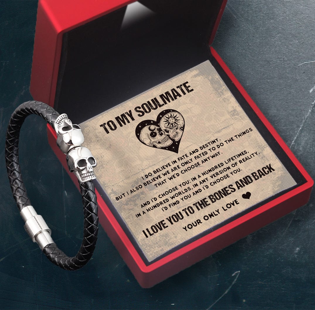 Skull Cuff Bracelet - Skull - To My Soulmate - I Do Believe In Fate And Destiny - Gbbh26024