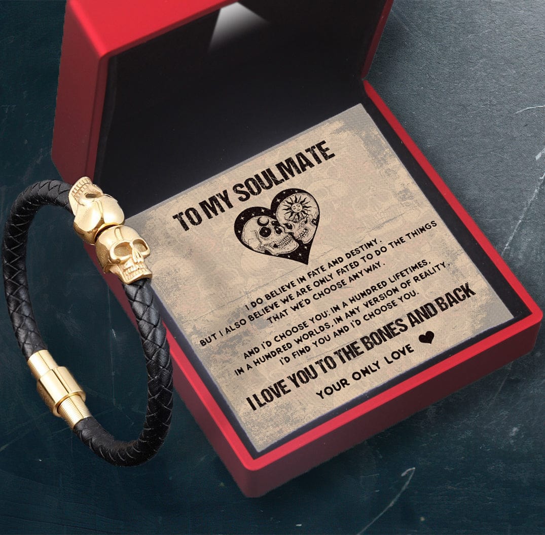 Skull Cuff Bracelet - Skull - To My Soulmate - I Do Believe In Fate And Destiny - Gbbh26024