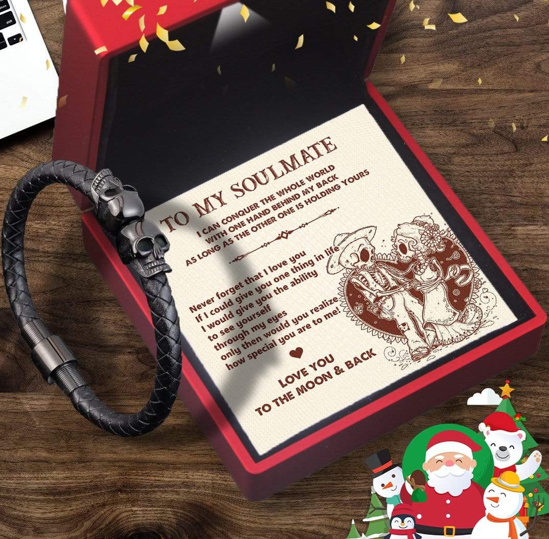 Skull Cuff Bracelet - Skull - To My Soulmate - Love You To The Moon And Back - Gbbh26002