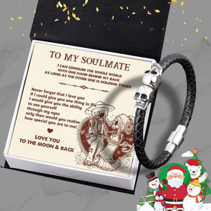 Skull Cuff Bracelet - Skull - To My Soulmate - Love You To The Moon And Back - Gbbh26002