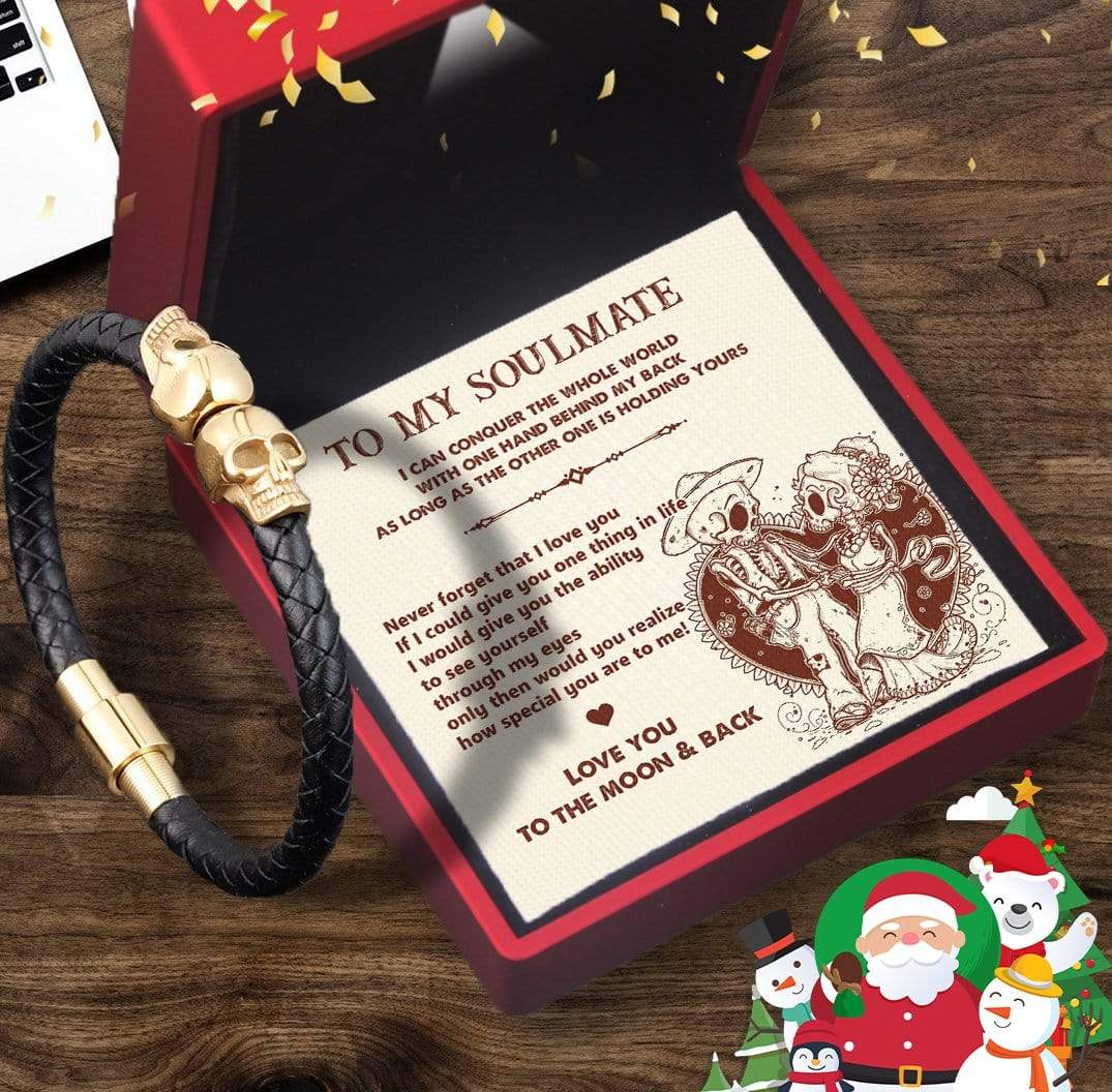 Skull Cuff Bracelet - Skull - To My Soulmate - Love You To The Moon And Back - Gbbh26002