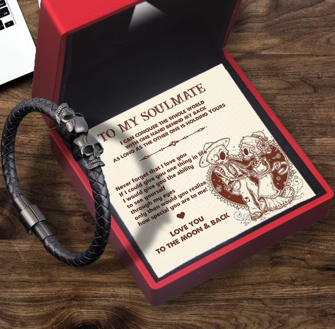 Skull Cuff Bracelet - Skull - To My Soulmate - Love You To The Moon And Back - Gbbh26002