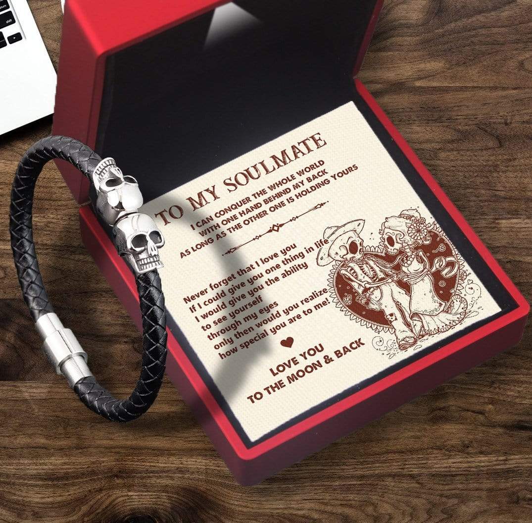 Skull Cuff Bracelet - Skull - To My Soulmate - Love You To The Moon And Back - Gbbh26002