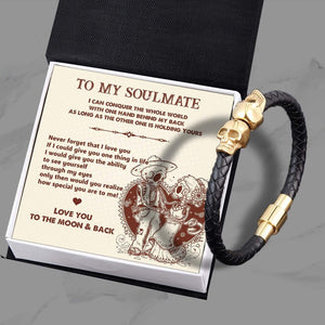 Skull Cuff Bracelet - Skull - To My Soulmate - Love You To The Moon And Back - Gbbh26002