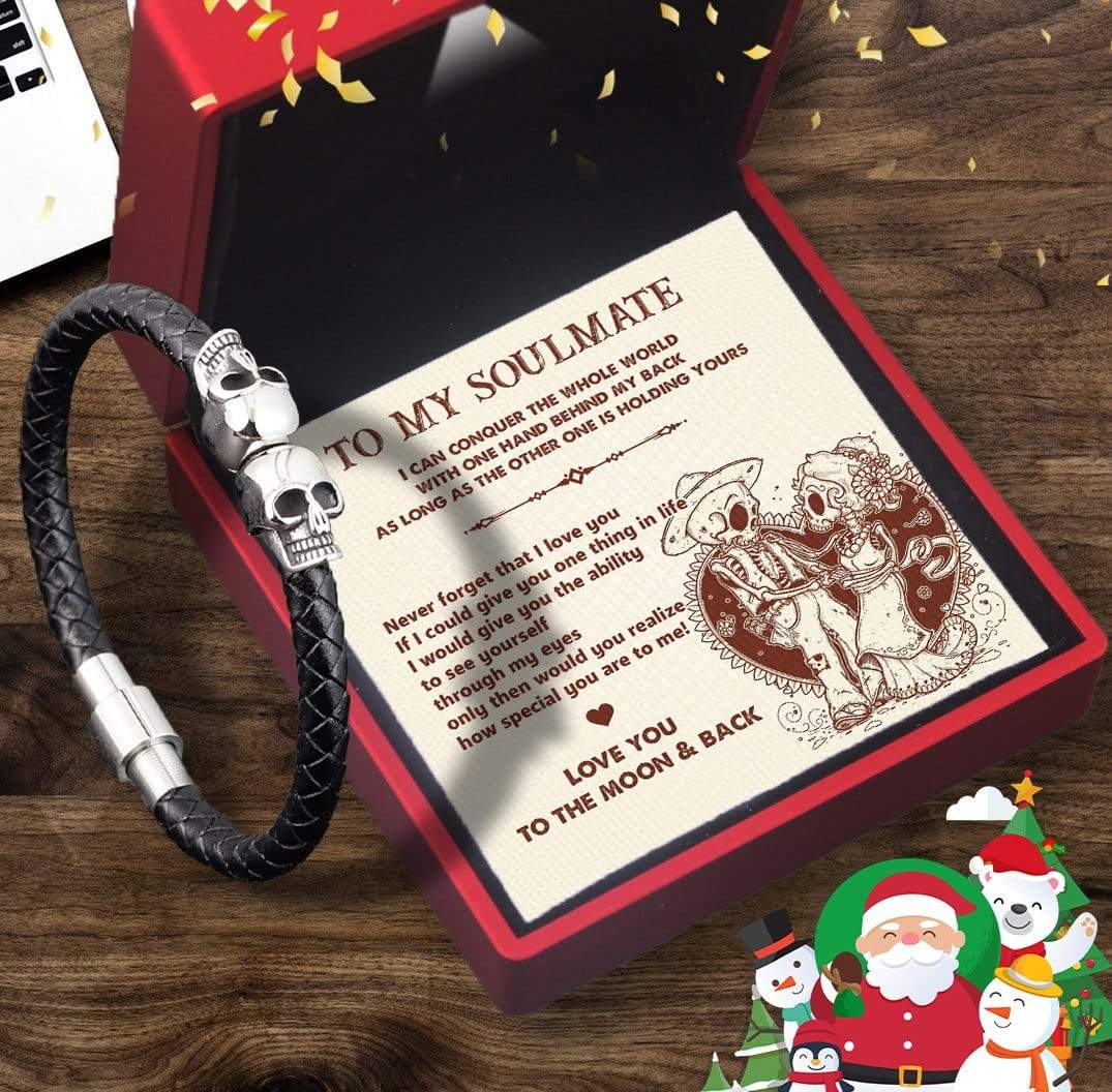 Skull Cuff Bracelet - Skull - To My Soulmate - Love You To The Moon And Back - Gbbh26002