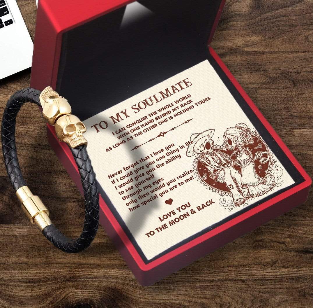 Skull Cuff Bracelet - Skull - To My Soulmate - Love You To The Moon And Back - Gbbh26002