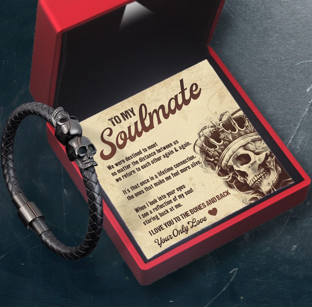 Skull Cuff Bracelet - Skull - To My Soulmate - When I Look Into Your Eyes - Gbbh26023