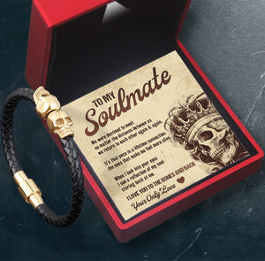 Skull Cuff Bracelet - Skull - To My Soulmate - When I Look Into Your Eyes - Gbbh26023