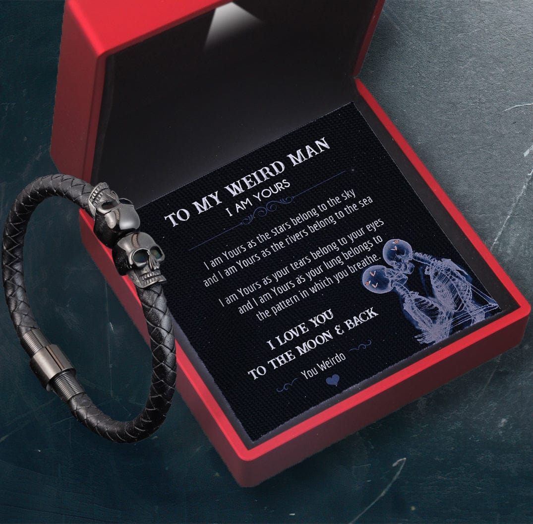 Skull Cuff Bracelet - Skull - To My Weird Man - I Am Yours As The Stars Belong To The Sky  - Gbbh26018