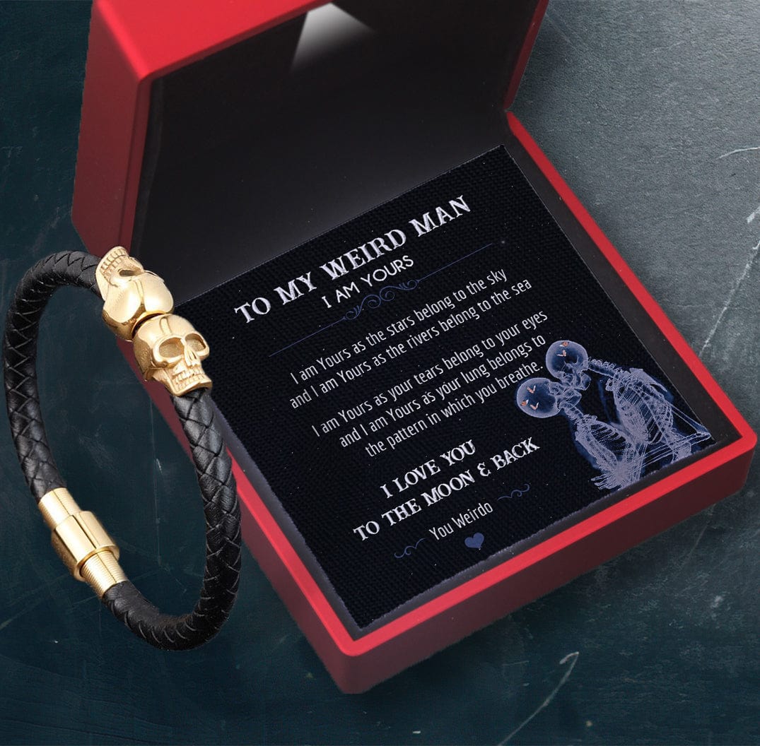 Skull Cuff Bracelet - Skull - To My Weird Man - I Am Yours As The Stars Belong To The Sky  - Gbbh26018