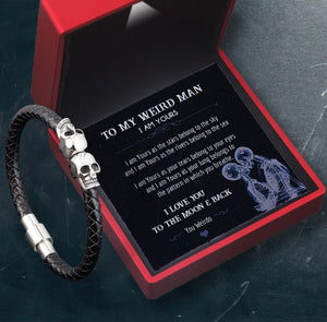 Skull Cuff Bracelet - Skull - To My Weird Man - I Am Yours As The Stars Belong To The Sky  - Gbbh26018