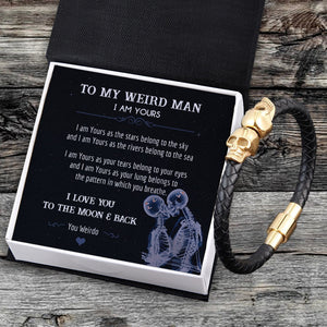 Skull Cuff Bracelet - Skull - To My Weird Man - I Am Yours As The Stars Belong To The Sky  - Gbbh26018