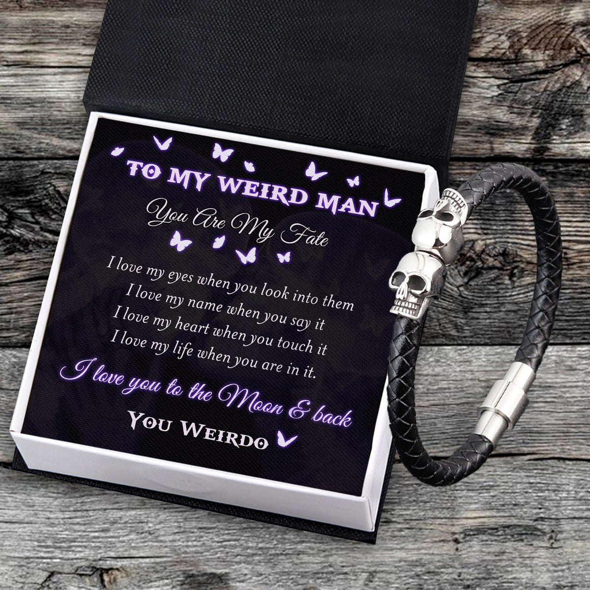 Skull Cuff Bracelet - Skull - To My Weird Man - You Are My Fate  - Gbbh26017